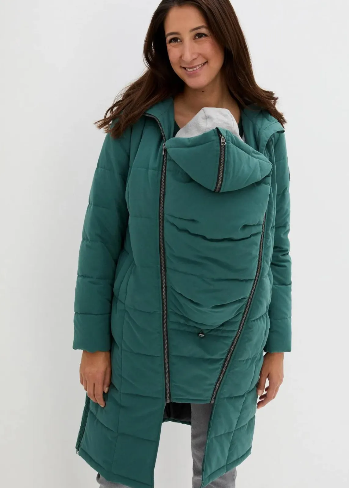 3-in-1 Umstandssteppmantel und Tragemantel mit recyceltem Polyester|bonprix Best