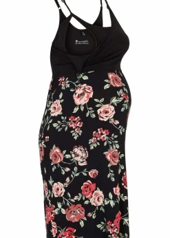 bonprix Bekleidung·Blazer|Umstandsmode|2-in-1 Umstands-und Stillkleid aus Viskose schwarz geblümt
