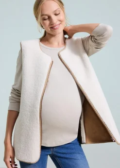 bonprix Bekleidung·Blazer|Umstandsmode|6-in-1 Umstands-und Tragejacke mit herausnehmbarer Weste mattcamel