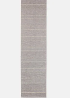 bonprix Flachgewebe-Teppiche|Läufer|In- und Outdoor Läufer mit dezenten Streifen grau