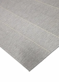 bonprix Flachgewebe-Teppiche|Läufer|In- und Outdoor Läufer mit dezenten Streifen grau