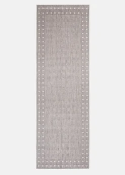 bonprix Läufer|Flachgewebe-Teppiche|In- und Outdoor Läufer mit umlaufender Bordüre hellgrau