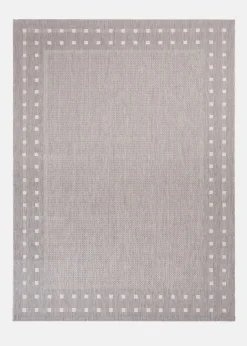 bonprix Flachgewebe-Teppiche|Sehr Beliebt|In- und Outdoor Teppich mit umlaufender Bordüre hellgrau