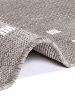 bonprix Flachgewebe-Teppiche|Sehr Beliebt|In- und Outdoor Teppich mit umlaufender Bordüre hellgrau
