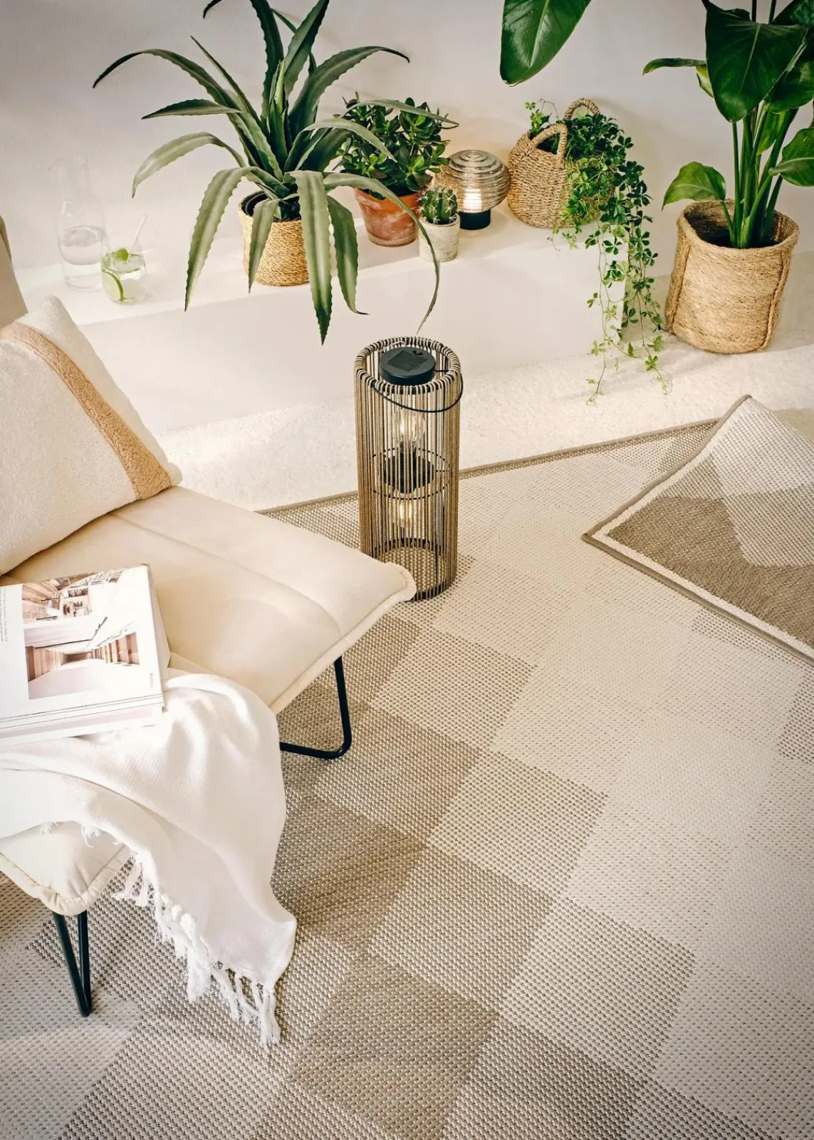 bonprix Flachgewebe-Teppiche|In- und Outdoor Wende-Teppich mit graphischer Musterung taupe