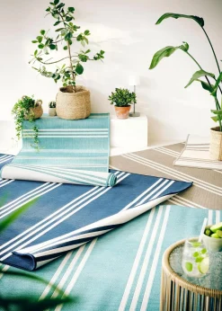 In- und Outdoor Wende-Teppich mit Streifen|bonprix Discount