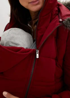 bonprix Umstandsmode|Bekleidung·Blazer|3-in-1 warm wattierte Umstands- und Tragejacke kastanienrot