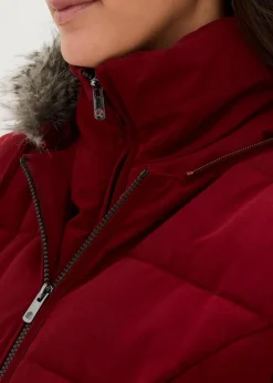 bonprix Umstandsmode|Bekleidung·Blazer|3-in-1 warm wattierte Umstands- und Tragejacke kastanienrot