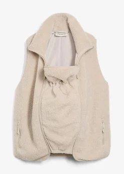 bonprix Bekleidung·Blazer|Umstandsmode|3-in-1 weiche Umstands-und Trageweste aus Teddyfleece steingrau