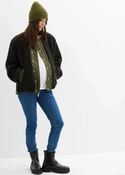 bonprix Bekleidung·Blazer|Umstandsmode|4-in-1 Wende-Bomberjacke mit Trageeinsatz dunkeloliv/dunkelblau