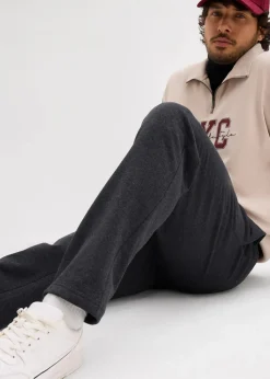 bonprix Sweat|Hosen|innen weich angeraute Jogginghose mit geradem Saum anthrazit meliert