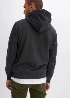 innen weich angerautes Kapuzensweatshirt mit Lederimitat-Details|bonprix Best