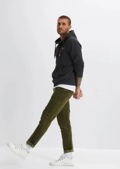 innen weich angerautes Kapuzensweatshirt mit Lederimitat-Details|bonprix Best