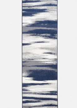 bonprix Flachgewebe-Teppiche|In-und Outdoor Wende-Teppich mit graphischer Musterung blau