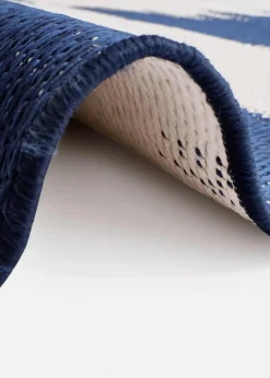 bonprix Flachgewebe-Teppiche|In-und Outdoor Wende-Teppich mit graphischer Musterung blau