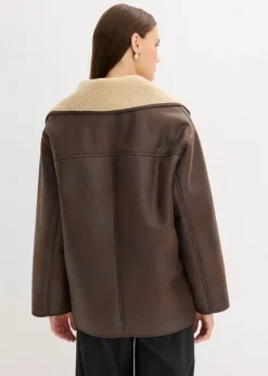 bonprix Bekleidung·Hosen|Jacken & Mäntel|Jacke aus Lammfellimitat braun