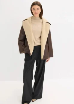 bonprix Bekleidung·Hosen|Jacken & Mäntel|Jacke aus Lammfellimitat braun