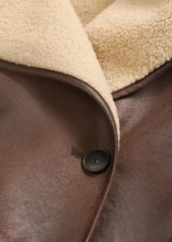 bonprix Bekleidung·Hosen|Jacken & Mäntel|Jacke aus Lammfellimitat braun