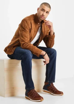 bonprix Große Größen|Jacken & Mäntel|Jacke in Veloursleder-Optik cognac