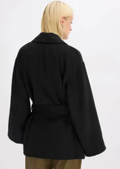 bonprix Bekleidung·Hosen|Jacken & Mäntel|Jacke in Wolloptik schwarz
