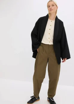 bonprix Bekleidung·Hosen|Jacken & Mäntel|Jacke in Wolloptik schwarz