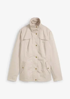 bonprix Jacken & Mäntel|Bekleidung·Hosen|Jacke mit Stehkragen steingrau