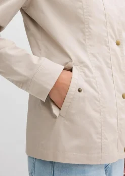 bonprix Jacken & Mäntel|Bekleidung·Hosen|Jacke mit Stehkragen steingrau