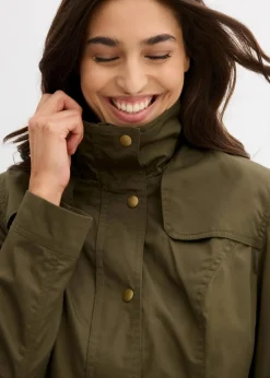 bonprix Bekleidung·Hosen|Jacken & Mäntel|Jacke mit Stehkragen dunkeloliv