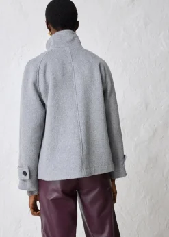 bonprix Bekleidung·Hosen|Jacken & Mäntel|Jacke mit weichem Wollanteil grau meliert