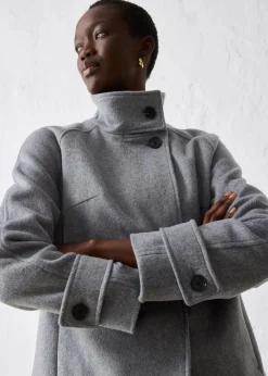 bonprix Bekleidung·Hosen|Jacken & Mäntel|Jacke mit weichem Wollanteil grau meliert