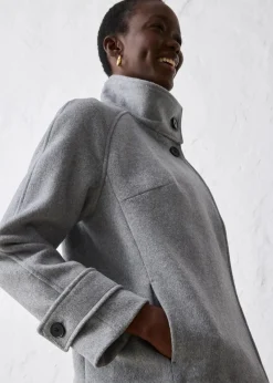 bonprix Bekleidung·Hosen|Jacken & Mäntel|Jacke mit weichem Wollanteil grau meliert