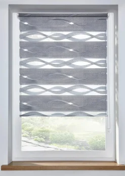 bonprix Rollos|Jacquard Doppelrollo zweifarbig grau