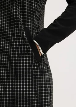 Jacquard Kleid mit Kontrastkragen|bonprix