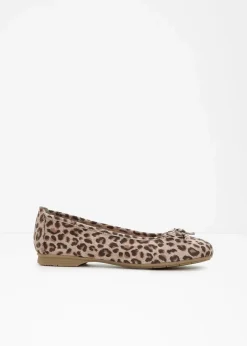 Jana High Heels|Komfortschuhe|Komfort-Ballerinas in bequemer Weite beige leo bedruckt