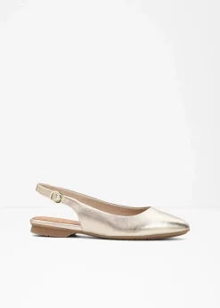 Jana Schuhe & Accessoires In Spezialgrößen·Weite Schuhe|Sommerschuhe|Komfort-Sling-Ballerinas in bequemer Weite gold metallic