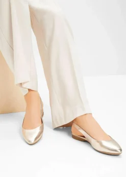 Jana Schuhe & Accessoires In Spezialgrößen·Weite Schuhe|Sommerschuhe|Komfort-Sling-Ballerinas in bequemer Weite gold metallic