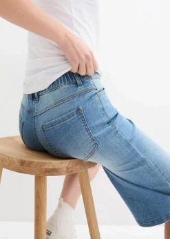 bonprix Jeans|Shorts|Jeans Bermuda High Waist, Bequembund mittelblau denim