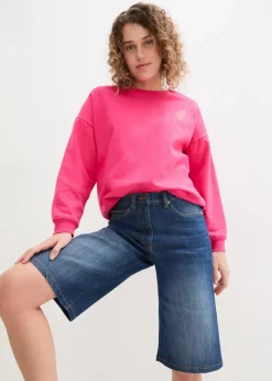 bonprix Bekleidung·Outdoorbekleidung|Bekleidung·Shirts & Tops|Jeans Bermuda High Waist, Bequembund nachtblau denim