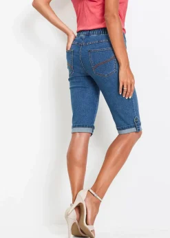 bonprix Jeans|Shorts|Jeans Bermuda Mid Waist, Bequembund blue stone