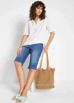 Jeans Bermuda Mid Waist, Stretch|bonprix Discount