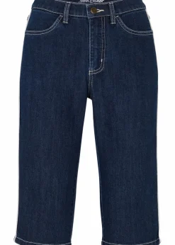 bonprix Bekleidung·Outdoorbekleidung|Bekleidung·Shirts & Tops|Jeans Bermuda Slim Fit High Waist dunkelblau denim used