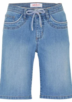 bonprix Bekleidung·Outdoorbekleidung|Bekleidung·Shirts & Tops|Jeans Bermuda Slim Fit Mid Waist mittelblau denim used