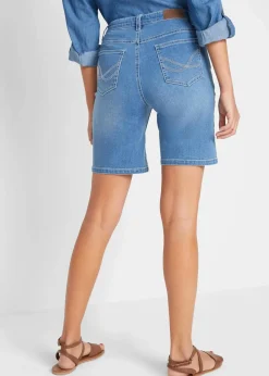 bonprix Bekleidung·Outdoorbekleidung|Bekleidung·Shirts & Tops|Jeans Bermuda Slim Fit Mid Waist hellblau used