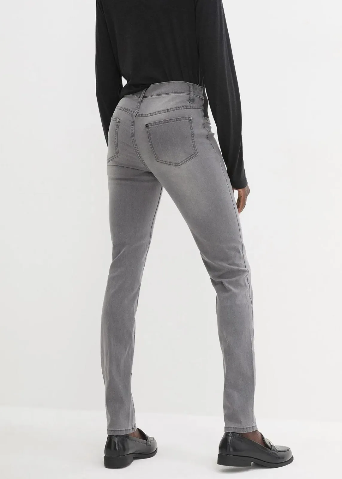 bonprix Jeans|Kurzgrößen|Jeans mit Bequembund grey denim