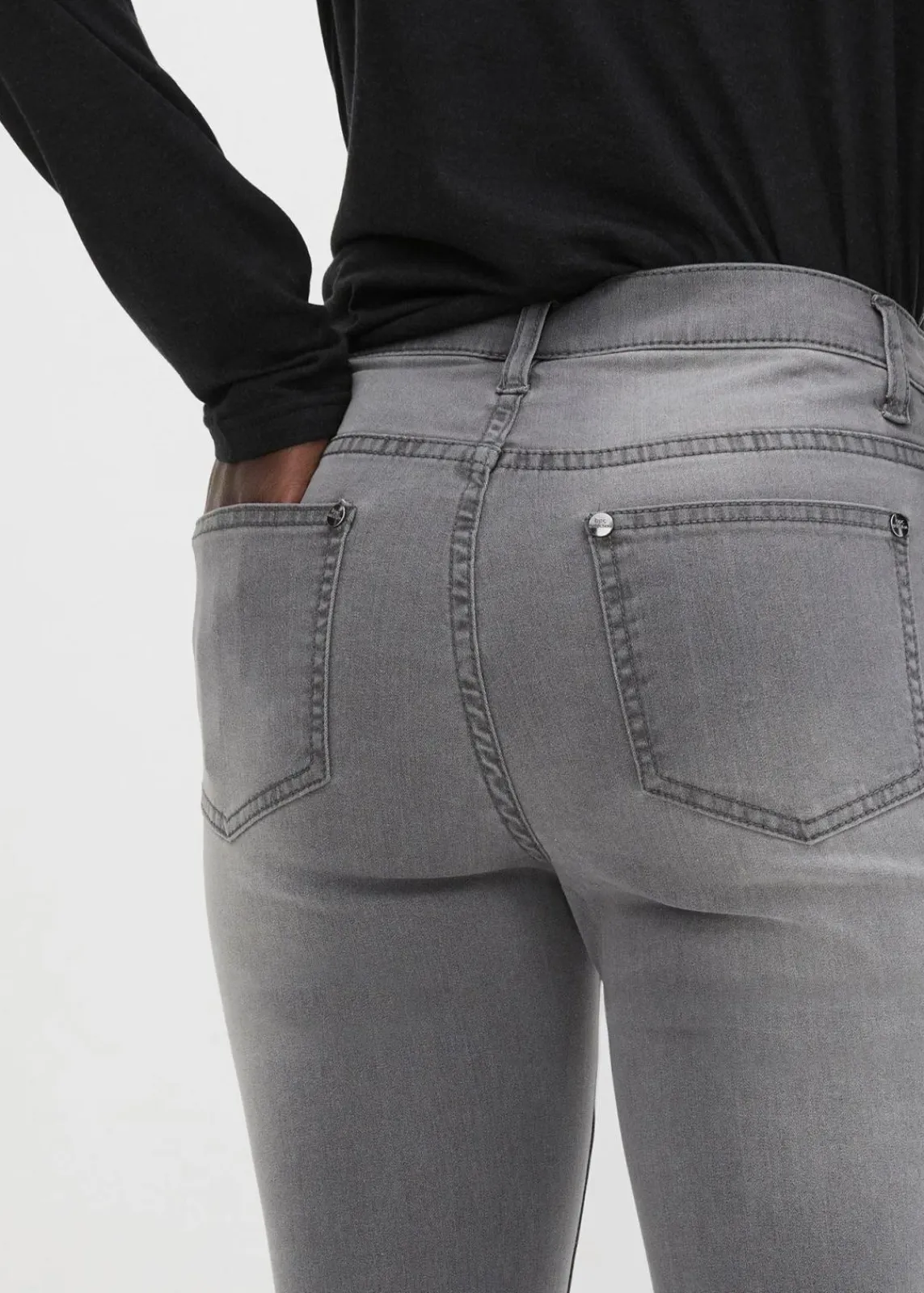 bonprix Jeans|Kurzgrößen|Jeans mit Bequembund grey denim
