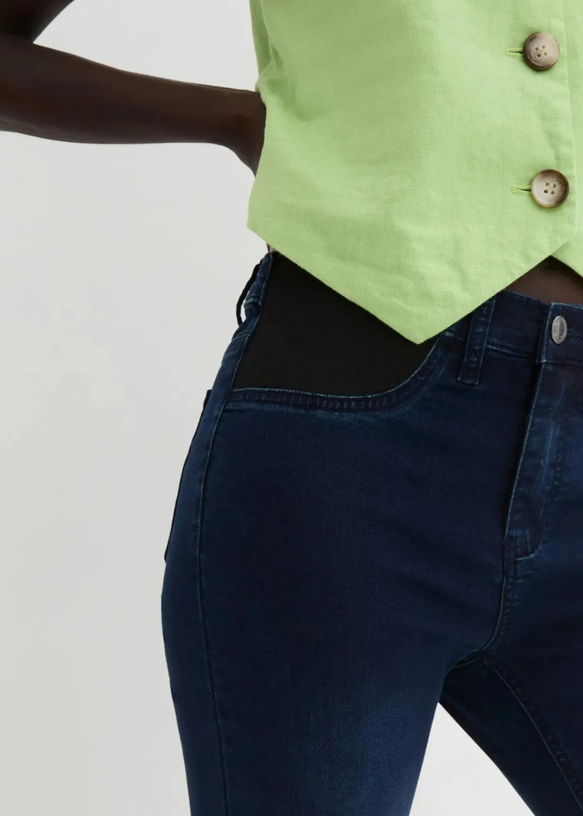 bonprix Jeans|Kurzgrößen|Jeans mit Bequembund darkblue stone