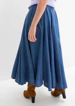 bonprix Röcke|Jeans Rock, High Waist, Bequembund blau denim
