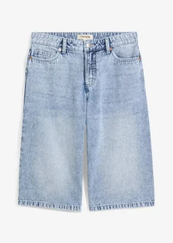 bonprix Jeans|Shorts|Jeans-Bermuda Mid Waist, Low Stretch eisblau denim used