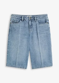 bonprix Bekleidung·Outdoorbekleidung|Bekleidung·Shirts & Tops|Jeans-Bermuda Mid Waist, Low Stretch blau denim used