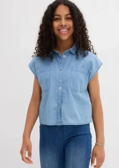 Jeansbluse aus fließender Baumwolle|bonprix Online